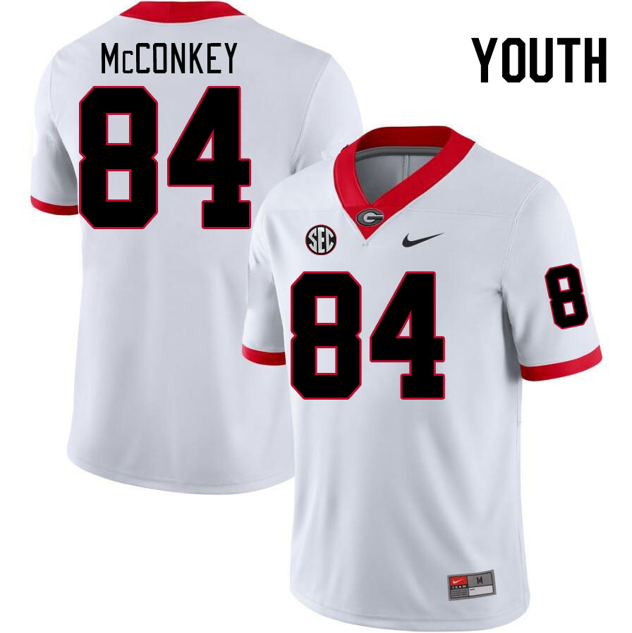 Youth #84 Ladd McConkey Georgia Bulldogs College Football Jerseys Stitched-White